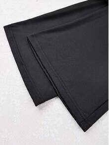 Y2K Wide Waistband High Stretch Pocket Tape Decor Booty Workout Lifting Athletic Gym Flare Leg Leggings Cargo Pants Fall Clothes For Women Casual Black Spring - 黑色 - 查看 6
