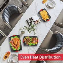 1/3 piezas Bandeja de hornear rectangular con asas de silicona roja, bandeja de horno de cocina antiadherente, molde de acero antiadherente, adecuado para uso en la cocina. Resistente al calor y fácil de limpiar, perfecto para hornear galletas, pasteles y pan - Multicolor - Ver 8