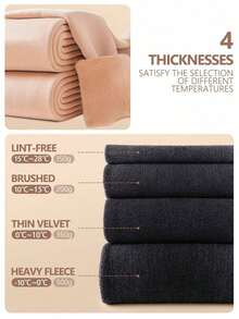 Black Tights Women High Waist Elasticity Thicken Thermal Tights Tights Women Plus Size Pantyhose Winter Fleece Thermo Tights High Waist Elastic Slim Translucent Similar To Pantyhose, Cozy - màu đen - Xem 4