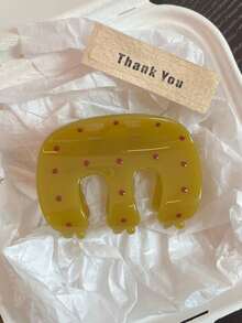 1pc 2026 New Polka Dot M-Shaped Hair Clip, Fashionable Hair Claw Elegant Hair Accessory - Multicolor - View 7