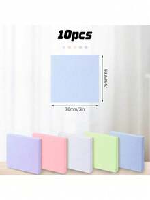 5 o 10 notas adhesivas de 3x3, notas adhesivas autoadhesivas en tonos pastel, fáciles de pegar, adecuadas para el hogar, la oficina y la escuela. - Multicolor - Ver 9