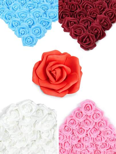 20个仿真玫瑰花头，适用于婚礼装饰、DIY工艺品、花束和主题派对装饰