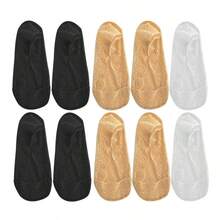 1/5/10 Pairs Of New Women's Summer Peacock Pattern Screen Lac Invisible Anti-Slip Silicone Thin Simplicity Boat Socks - Multicolor - View 13