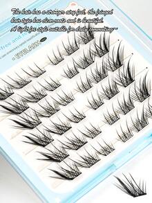 无需胶水 – 36片自粘式狐狸眼簇状假睫毛，CC卷翘加长款，可重复使用且轻盈，打造魅惑妆容，灵感源自苏妲姬睫毛簇，睫毛簇，单根假睫毛，睫毛，假睫毛 - C - 查看 4