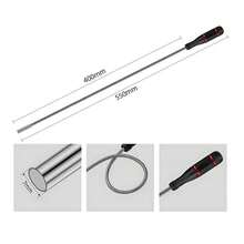Herramienta de recogida magnética fuerte plegable, herramienta de recogida Flexible de Metal, barra de succión, imán, agarre de resorte, herramientas manuales portátiles UVIK - 2 libras rojo - Ver 3