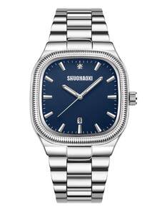 1 chiếc đồng hồ nam vuông thời trang, kiểu dáng casual, chạy bằng pin thạch anh, đa năng, thích hợp làm quà tặng. - Một cỡ - Xem 14