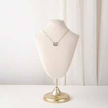 1 pieza Soporte colgante de terciopelo para exhibir collares, organizador de joyería, soporte modelo para collares, soporte metálico para exhibir collares, adecuado para minorista, soporte de exhibición de joyería para mujeres y niñas - Multicolor - Ver 9