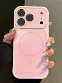 Ốp lưng điện thoại silicon hai màu cao cấp có nam châm, hỗ trợ sạc không dây cho iPhone 17 Pro Max, 17 Pro, 17, 16, 15, 14, 13 Pro Max, chống sốc và bảo vệ bằng silicon. - Hồng - Xem 4