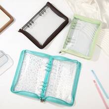 Bìa đựng tài liệu A5 có khóa kéo, bìa lấp lấp lánh, sổ tay, sổ ghi chép, album ảnh PVC trong suốt, tự làm 10 túi đựng tài liệu thay thế cho mùa tựu trường. - Bộ - Xem 8