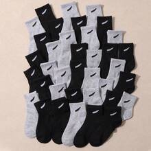 10 Pairs Kids' Solid Color Casual Mid-Calf Socks - Multicolor - View 5