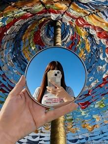 Aksesori Wajib untuk Fotografi Perjalanan, Cermin Cembung Mini Bulat Portabel untuk Selfie di Luar Ruangan & Pemotretan Check-In Perjalanan, Tersedia Dua Ukuran Opsional, Permukaan Cembung Sudut Lebar untuk Pengambilan Gambar Pemandangan Penuh, Aksesori Portabel Ringan dan Ringkas, Crys - MultiWarna - View 5