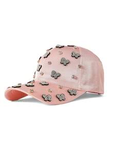 1pc Women's Adjustable Rhinestone Butterfly Baseball Cap, Fashionable Versatile Hat Suitable For Couples - Baseball Cap - View 15