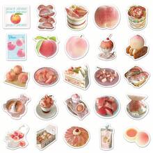 50张桃子主题贴纸，可爱水果、食物、涂鸦贴纸，适用于剪贴簿、笔记本、美学装饰 - 50 張 桃子ins風-1716X - 查看 3