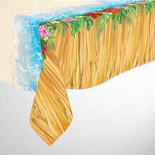 Khăn trải bàn dùng một lần kiểu Hawaii Luau, khăn phủ bàn tiệc nhiệt đới in hình váy cỏ, khăn trải bàn hoa văn Aloha bãi biển cho tiệc Luau, tiệc mùa hè, sinh nhật, tiệc bể bơi, khăn trải bàn hình chữ nhật bằng nhựa. - Nhiều màu - Xem 8