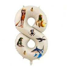 1 Set de Globos con Temática Cerebral Italiana de 40 Pulgadas, Kit de Globos de Números del 0 al 9 en Lámina Dorada - Ver 9