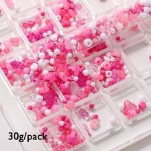 30g Mini Acrylic Beads Randomly Mixed Heart Shape, Bow, Spacer Beads For Bracelet Making DIY Mobile Phone Chain Earring Jewelry Handmade Accessories [Size: 2.5-10mm] - 2.5-10mm Mini Beads - View 13
