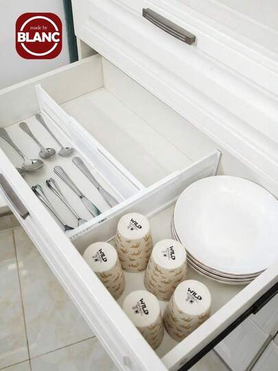 6/8 Stücke Schubladenteiler, verstellbare Schubladenteiler für Kleidung, erweiterbarer Küchenschubladen-Organizer, Kommodenteiler aus Kunststoff für Babykleidung, 8,5 cm hoch, 27,5–52,1 cm, installiert mit doppelseitigem Klebeband. Dekorationen: Herbstdeko, Festivaldeko, Zimmerdeko, Heimdeko, Herbstdeko, Schlafzimmerdeko