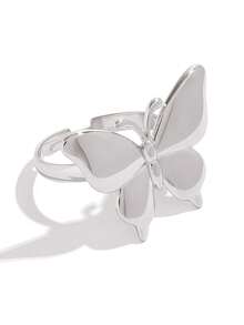 Frminee 2pcs/1pc Summer Butterfly 18k Gold Plated Stainless Steel Ring, Cute Insect Animal, Waterproof, Time For Daily Wear, Holiday Gift - Multicolor 2 - View 9