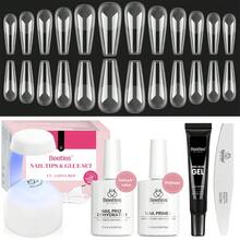 Beetles Gel Nail Kit Short Almond Gift Spree Easy DIY Extension Set Gift For Women - Coffin Long 576pcs (Etch-x Nail Kit) - View 1