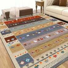 Dopamine Inspired Vintage Style Decorative Carpet, Suitable For Bedroom, Living Room, Outdoor, Washable - Multicolor - View 3