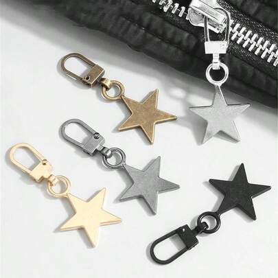 Làm mới những chiếc khóa kéo cũ - Đầu kéo khóa hình ngôi sao 5 cánh có thể tháo rời, phụ kiện trang trí nhỏ cá nhân hóa, đầu kéo khóa hình ngôi sao đa năng, nhiều màu sắc để lựa chọn.