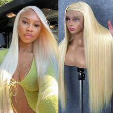 32 Inch 13x4 Lace Front Wigs Human Frontal Hair 200% Density Straight HD Lace Front Wigs Pre Plucked With Baby Hair #613 Blonde Wig Virgin Hair Lace Front Wigs Glueless For Women (Straight Wig 8-34 Inch Colored Wig) - S613 - View 6