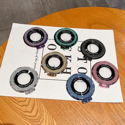 1 pieza Soporte magnético para teléfono con brillo minimalista y de moda, cargador inalámbrico plegable, accesorio multifunción para teléfono con anillo para el dedo, adecuado para iPhone 17/16/15/14/13/12/11 ProMax, Android S24/S23/S22/S21 Ultra, regalo creativo para hombres y mujeres