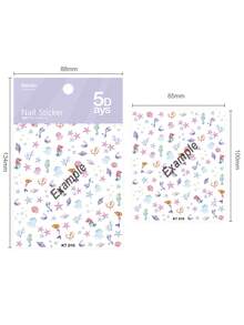 1pc Cute Cat Embossed Embroidery Ballet Style Nail Art Sticker, Nail Sticker, Nail Art Tool, Nail Decoration Nail Stickers - Multicolor - View 9