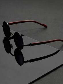 1 par de gafas de sol ovaladas pequeñas unisex, de material de aleación, UV400, anti-ultravioleta, estilo gótico retro, perfectas para fotografía callejera - Multicolor - Ver 9