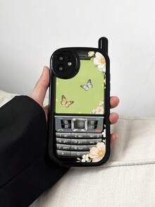 Butterfly Painted Matte Black Printed Shockproof Phone Case For IPhone 17/17 Pro Max/16/15 XR/7/8/16 Pro Max/13/14/14 Pro Max/13 Pro Max/12 Pro Max/11/12 Pro/XS/XR/7/8/SE2 - Multicolor - View 2