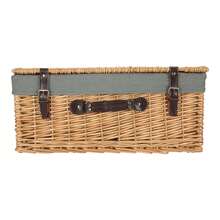 Red Hamper 36cm Buff Finish Wicker Picnic Basket - Grey - View 2