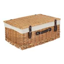 Red Hamper 36cm Buff Finish Wicker Picnic Basket - White - View 3