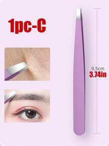 Bộ 4 nhíp tỉa lông mày độ chính xác cao, kẹp tỉa lông mày bằng thép không gỉ, bộ dụng cụ chăm sóc lông mày. - Màu tím - Xem 9