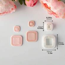 Set de 2 moldes de arcilla suave con diseño geométrico asimétrico minimalista básico, cortador de arcilla pendiente asimétrico creativo, herramienta de manualidades DIY de juego - Blanco - Ver 9