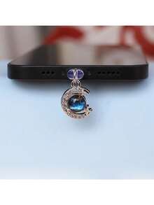 1pc Blue Star Series Mobile Phone Decor Accessory, Dust Plug Pendant. Suitable For Type-C Interface Phones. Fashionable Mobile Phone Decoration, Exquisite Phone Accessory, Holiday Gift. - Multicolor - View 7
