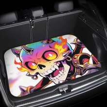 1 pieza Alfombra extra gruesa para maletero de coche con estampado de calavera, revestimiento impermeable y a prueba de polvo, fácil de limpiar, adecuado para SUV, sedán, camioneta, protege eficazmente el maletero - 100 cm x 75 cm - Ver 17