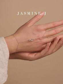 1 Piece S925 Sterling Silver Finger Bracelet,Sterling Silver Hand-Held Chain,Gold Bracelet,Infinity Symbol,Minimalist And Versatile,Suitable For Everyday Wear/Party Wear - Multicolor - View 6