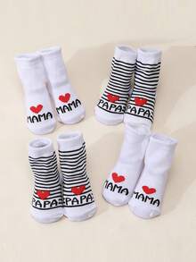 4双装 Baby Love 爸爸妈妈中筒袜 - 彩色 - 查看 5