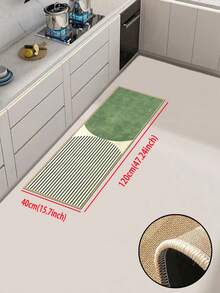3.5mm Thick Rubber Linen Kitchen Mat, Modern Patchwork Style With Black Stripe Pattern, Waterproof And Easy To Clean Kitchen Rug, Suitable For Kitchen, Bathroom, Laundry Room, Hallway And Living Room - Multicolor - View 18
