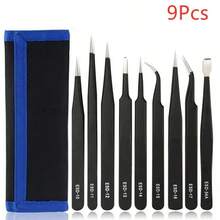 Industrial Precision Stainless Steel Tweezers Set Anti-Static ESD Maintenance Tools Curved Straight Tweezers Repair Tools - Multi-piece Set - View 11