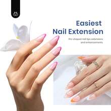 Beetles Gel Nail Kit Short Almond Gift Spree Easy DIY Extension Set Gift For Women - Almond Short 240pcs (Etch X Nail Tips Kit) - 查看 2