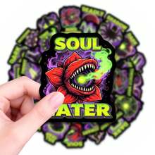 50PCS Soul Eater Flower Horror Stickers, Gothic Creepy Plant Vinyl Decals For Adults, Water Bottle Laptop Skateboard Guitar Phone Case Decor, Spooky Aesthetic Stickers For Halloween Party Supplies, DIY Craft Projects And Personal Item Customization Funny Stickers Kindle Scrapbook Supplies Laptop Sticker Scrapbooking - A - View 8