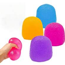 1/5个柔软可爱的减压玩具，超硬果冻状挤压球，有助于集中注意力和放松身心，适合作为生日派对礼物、节日礼物、袜子填充物、恶作剧和游戏！ - 彩色 - 查看 3