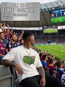 FIFA USA 2026 World Cup Themed Men's T - Shirt With Soccer Field Map Print, 100% Cotton Breathable Comfortable Essential For Cheering On Your Team - trắng - Xem 3