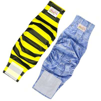 2 piezas Bandas para el vientre para perros machos Pañales reutilizables para perros machos para cachorros, Envoltorios lavables para perros machos Atención al cuadro de tallas por favor