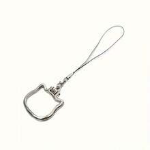 1条猫形铝合金手机挂绳 | 二合一可折叠桌面支架配件，带内置支架 - 彩色 - 查看 7