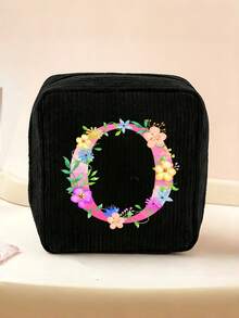 1 Stück Kordstoff minimalistische Reise-Make-up-Tasche, tragbare multifunktionale Aufbewahrungstasche, große Kapazität Damenhygiene-Tasche, neue verdickte Damenhygiene-Aufbewahrungstasche, Menstruationspads-Aufbewahrungstasche, geeignet für den täglichen Gebrauch, Urlaub, Aufbewahrung, Reisen, kann als Geburtstagsgeschenk, Weihnachtsgeschenk, Halloween-Geschenk, Muttertagsgeschenk für Familie, Mutter, Schwester, Freundin verwendet werden - Schwarz - Übersicht 24