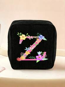 1 Stück Kordstoff minimalistische Reise-Make-up-Tasche, tragbare multifunktionale Aufbewahrungstasche, große Kapazität Damenhygiene-Tasche, neue verdickte Damenhygiene-Aufbewahrungstasche, Menstruationspads-Aufbewahrungstasche, geeignet für den täglichen Gebrauch, Urlaub, Aufbewahrung, Reisen, kann als Geburtstagsgeschenk, Weihnachtsgeschenk, Halloween-Geschenk, Muttertagsgeschenk für Familie, Mutter, Schwester, Freundin verwendet werden - Schwarz - Übersicht 29