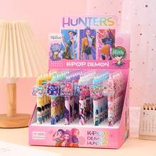 2pcs/Set 2026 Popular Korean Girl Group Theme Acrylic Clip-On Ballpoint Pen, Birthday Party Gift, High-Quality Makeup Brush Tester Pen, Student Writing Pen, Stationery Surprise Small Gift, Random Style - Multicolor - View 1