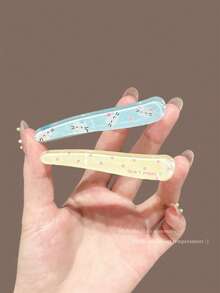 2pcs/Set Cute Sweet Polka Dot Kitten Hair Clips, Side Bangs Duck Mouth Hairpins - Multicolor - View 4